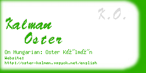 kalman oster business card